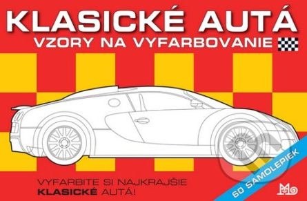 Klasické autá (Vzory na vyfarbovanie + 60 samolepiek) - Samolepky pre deti